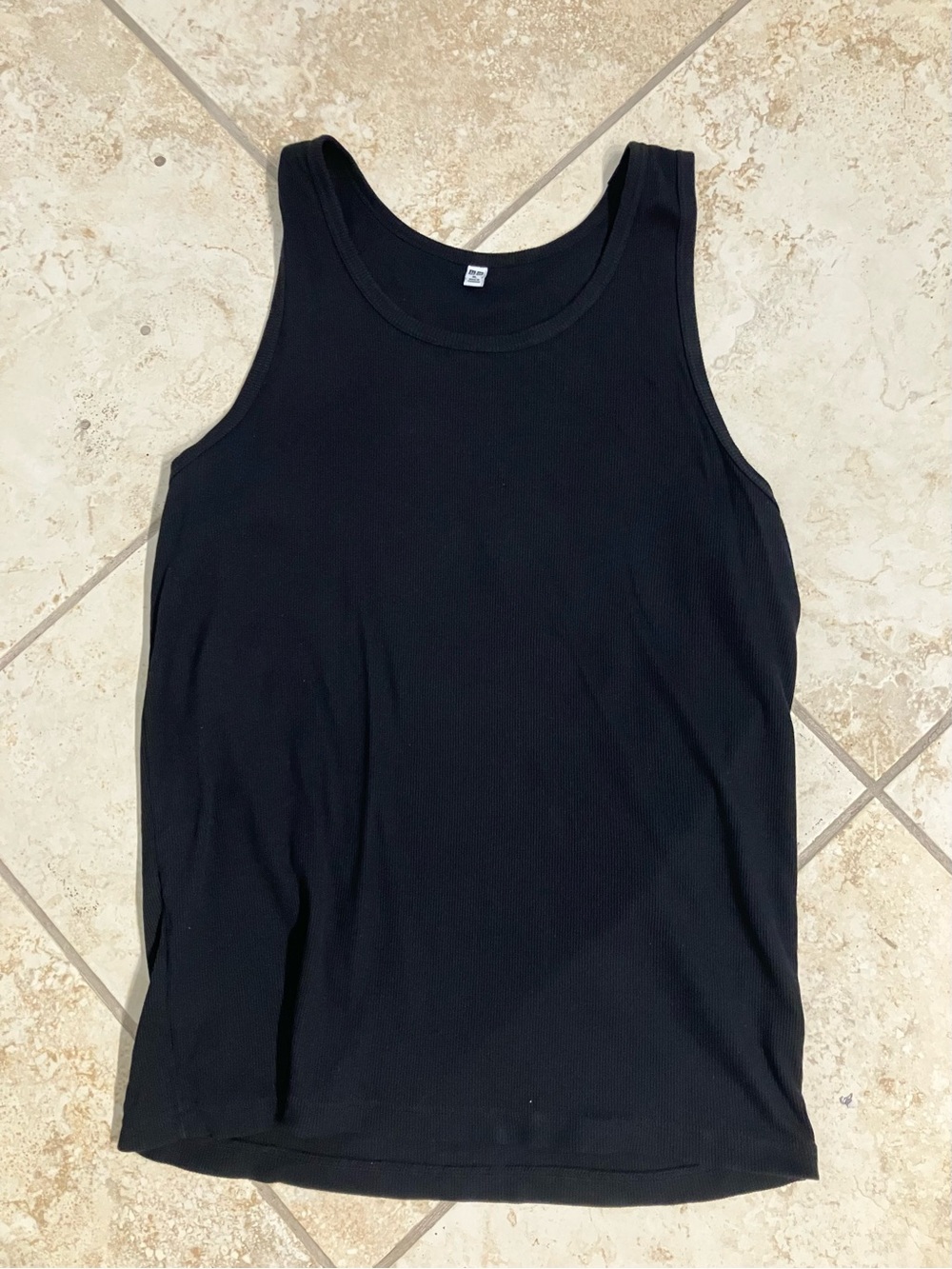 Uniqlo Black Ribbed Tank Top